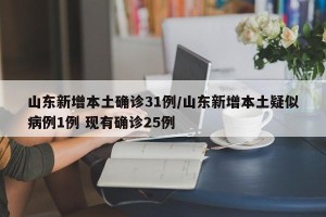 山东新增本土确诊31例/山东新增本土疑似病例1例 现有确诊25例