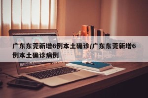 广东东莞新增6例本土确诊/广东东莞新增6例本土确诊病例